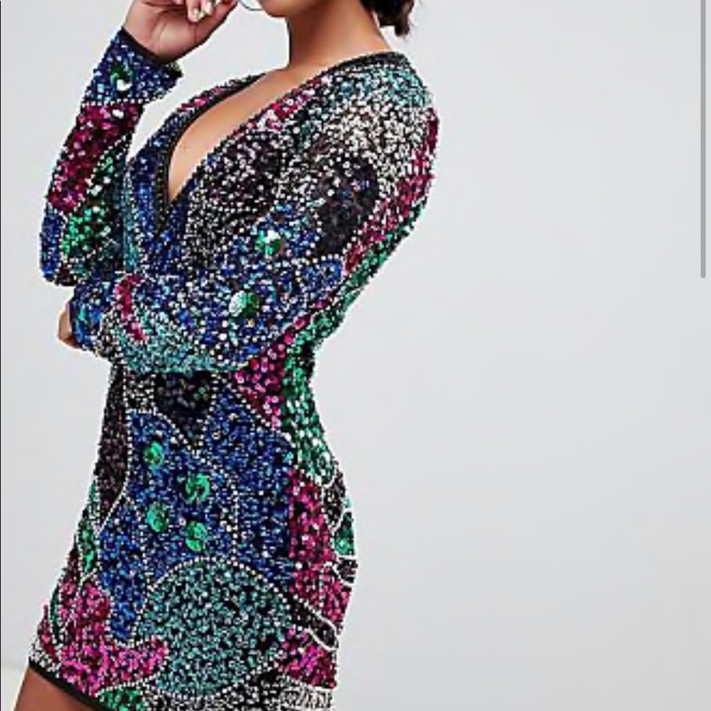 ASOS Sequined Mini Bodycon Dress - Picture 2 of 7